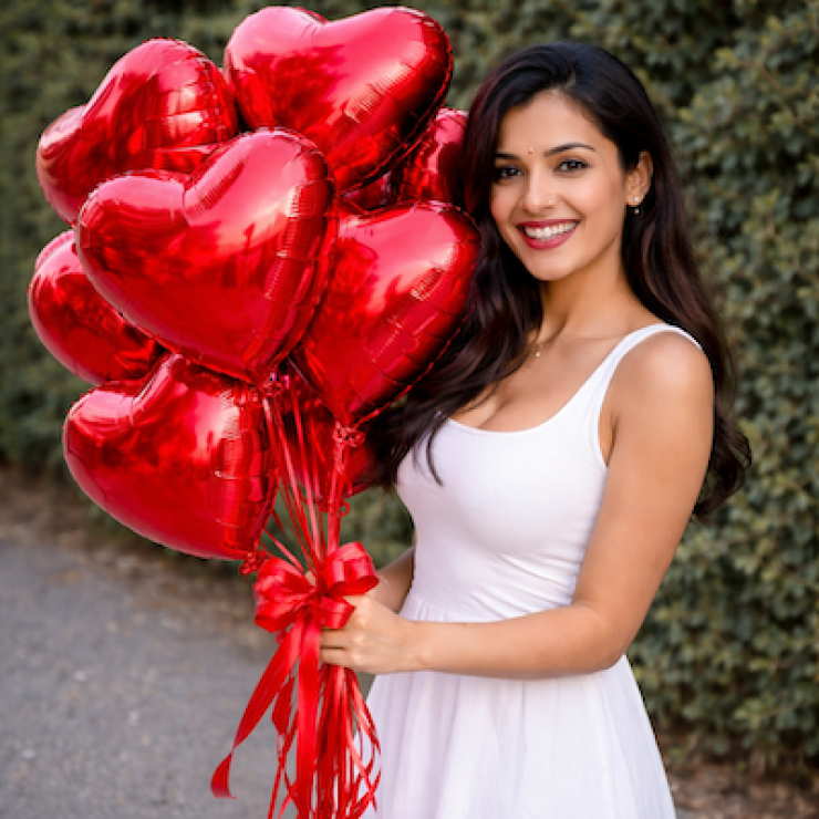 10 Heart Helium Balloons