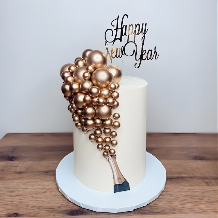 Pop the Champagne New Year Cake